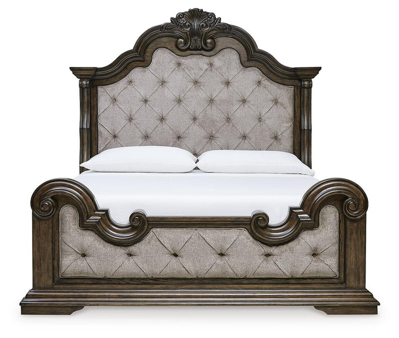 Ashley Furniture Maylee bedroom set with a modern bed frame, nightstands, and coordinated bedroom furniture in a stylish design.