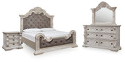 Ashley Furniture Bruchandi bedroom set featuring a bed, nightstands, and dresser in a modern, stylish bedroom design.