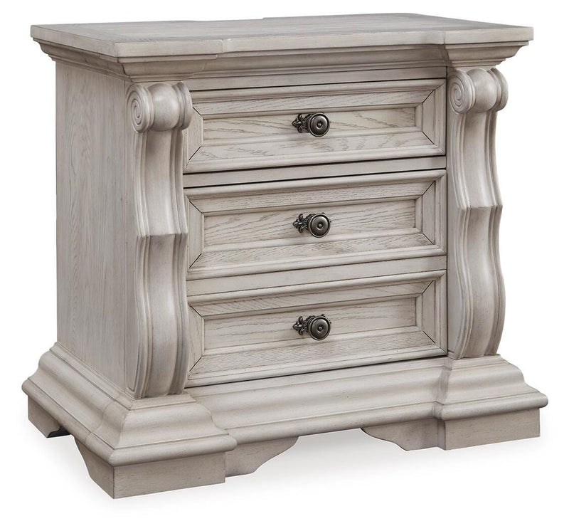 Ashley Furniture Bruchandi bedroom set featuring a bed, nightstands, and dresser in a modern bedroom scene.