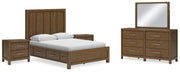 Ashley Furniture Cabalynn bedroom set featuring a bed frame, matching nightstands, and a dresser in a modern bedroom style.