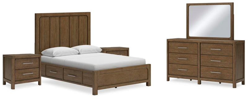 Ashley Furniture Cabalynn bedroom set featuring a bed frame, matching nightstands, and a dresser in a modern bedroom style.