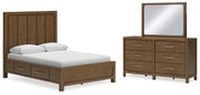 Ashley Furniture Cabalynn bedroom set with a modern bed frame, matching nightstands, and dresser in a stylish bedroom setup.