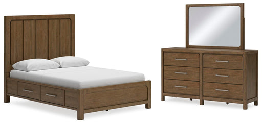 Ashley Furniture Cabalynn bedroom set with a modern bed frame, matching nightstands, and dresser in a stylish bedroom setup.