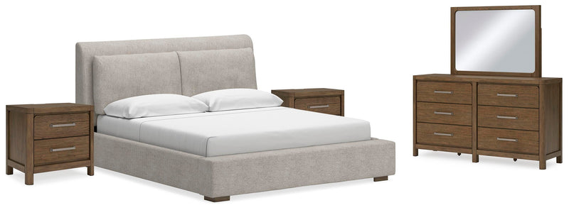 Ashley Furniture Cabalynn Bedroom Set featuring a modern bed frame, matching nightstands, and coordinated bedroom furniture.