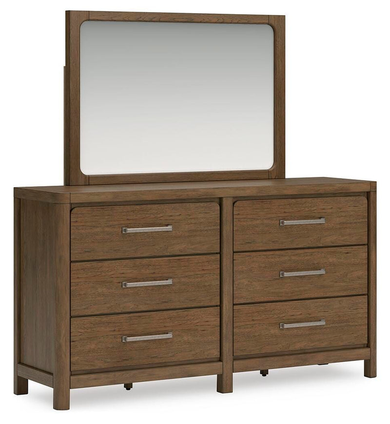 Ashley Furniture Cabalynn bedroom set with a bed, nightstands, and dresser in a modern bedroom scene.