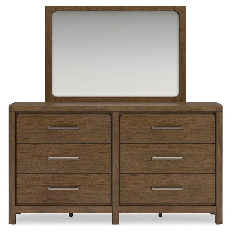 Ashley Furniture Cabalynn bedroom set featuring a bed with a upholstered headboard and matching bedroom furniture in a modern style.