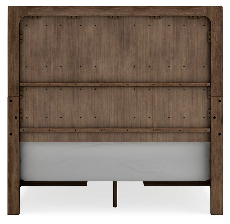 Ashley Furniture Cabalynn Bed with Storage featuring a modern design and built-in storage drawers in a dark wood finish.