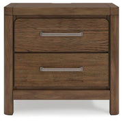 Ashley Furniture Cabalynn nightstand with a dark wood finish, featuring a single drawer and a lower shelf, modern bedroom furniture piece.