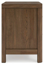 Cabalynn nightstand by Ashley Furniture featuring a sleek wood finish and modern design with a single drawer and open shelf.