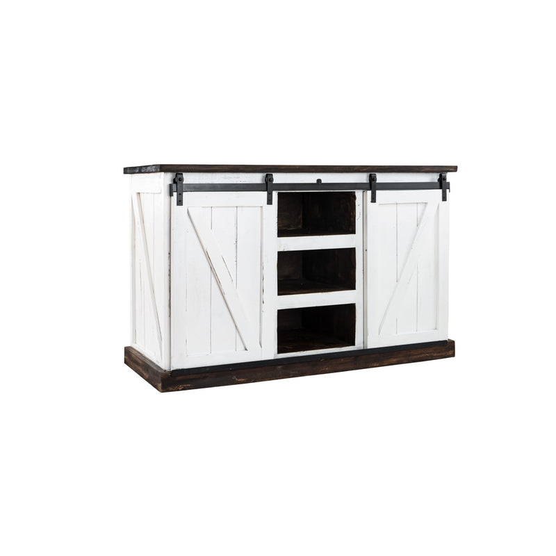 Barn Door TV Cart W/Shelves
