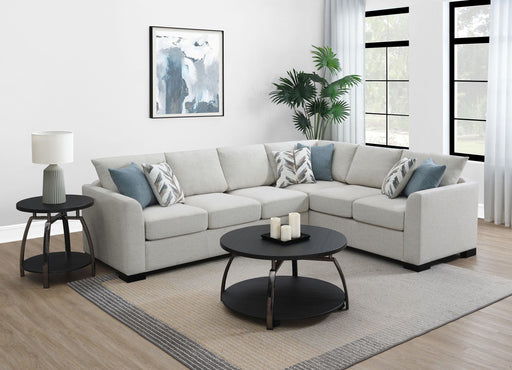 Ashford Chenille Upholstered Sleeper Sectional Sofa Greige image