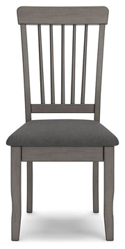 Ashley Furniture Shullden dining room set, view of table and chairs with wood finish, modern design for dining space.