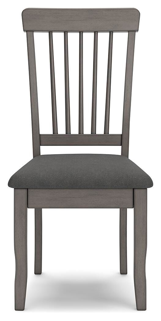Ashley Furniture Shullden dining room set, view of table and chairs with wood finish, modern design for dining space.