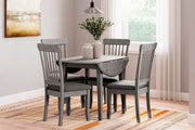 Ashley Furniture Shullden dining room set with a table and matching chairs, featuring a classic wood finish and elegant design.