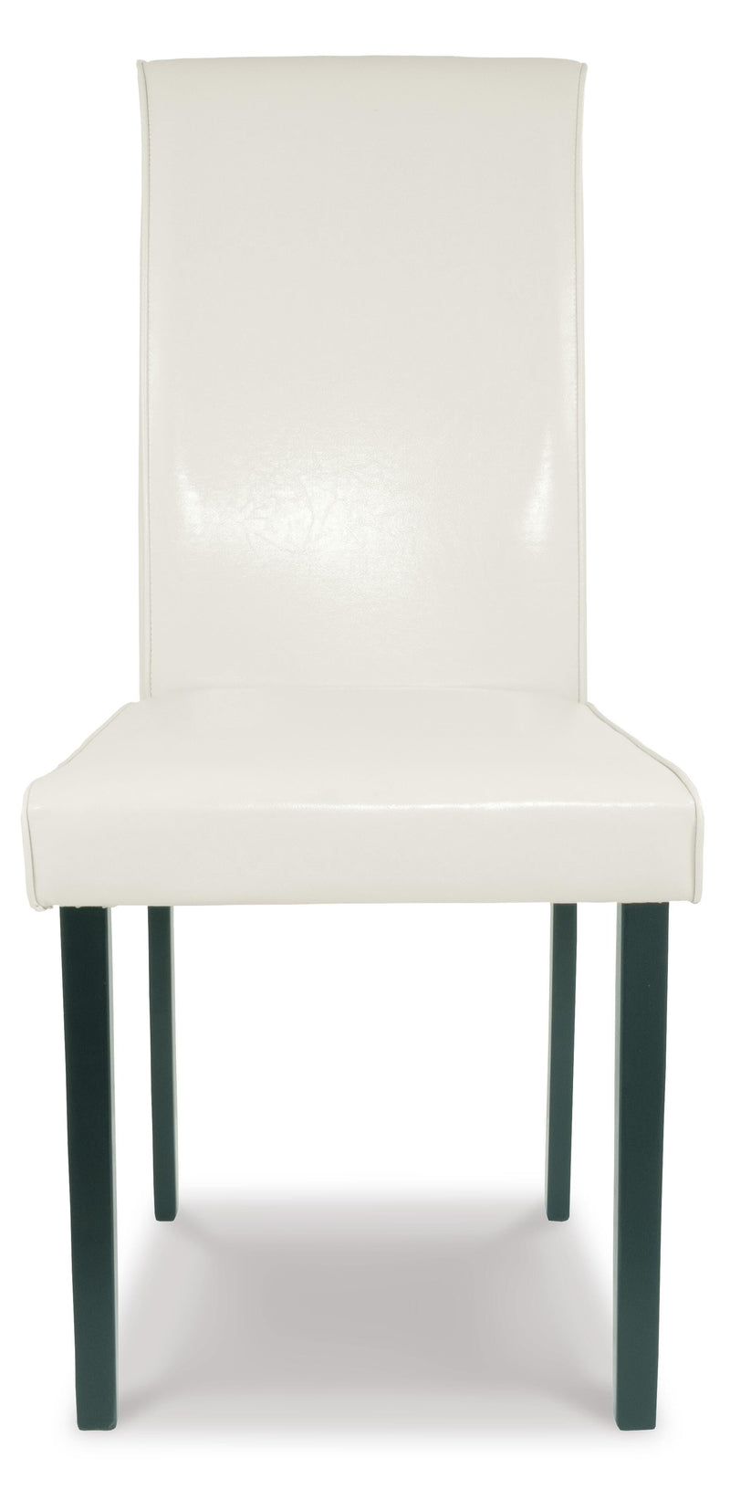 Ashley Furniture Kimonte dining chair with dark wood legs and upholstered seat and back in a modern design.