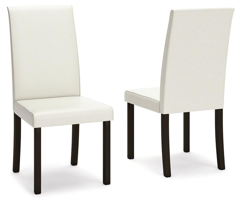 Ashley Furniture Kimonte dining chair with upholstered seat and wooden legs, modern design for dining rooms.