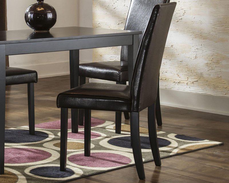 Ashley Furniture Kimonte dining chair with upholstered seat and dark wooden legs, modern design for dining room decor.