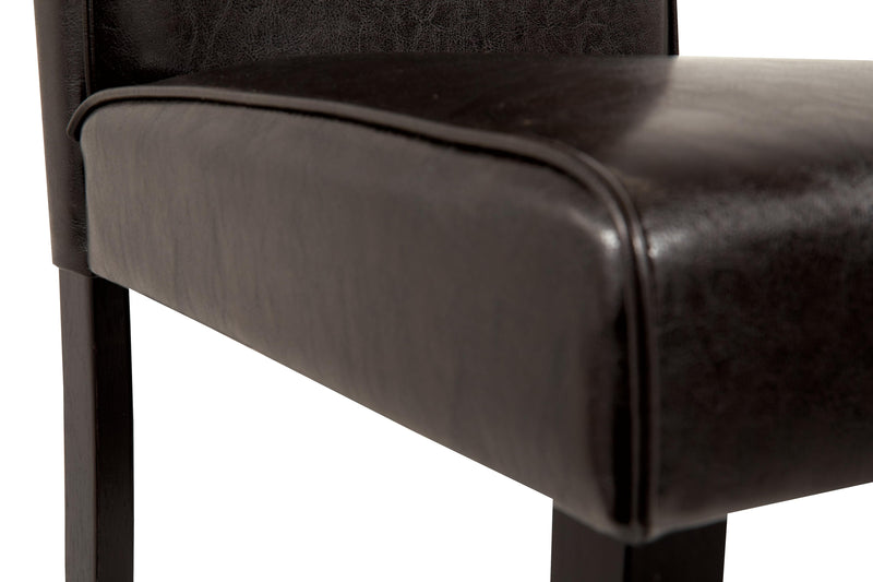 Ashley Furniture Kimonte dining chair with dark wood finish and upholstered seat, showcasing elegant design and craftsmanship.