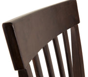 Ashley Furniture Hammis dining chair with dark wood finish and upholstered seat, detailed close-up showing stylish design.