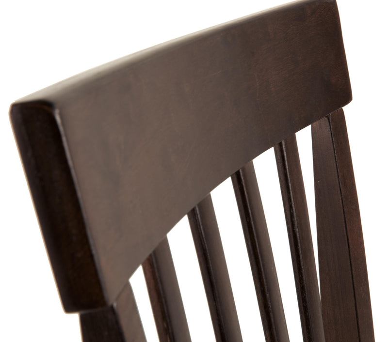 Ashley Furniture Hammis dining chair with dark wood finish and upholstered seat, detailed close-up showing stylish design.