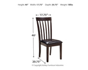 Ashley Furniture Hammis dining chair with dark wooden legs and upholstered seat and back for comfortable dining room seating.