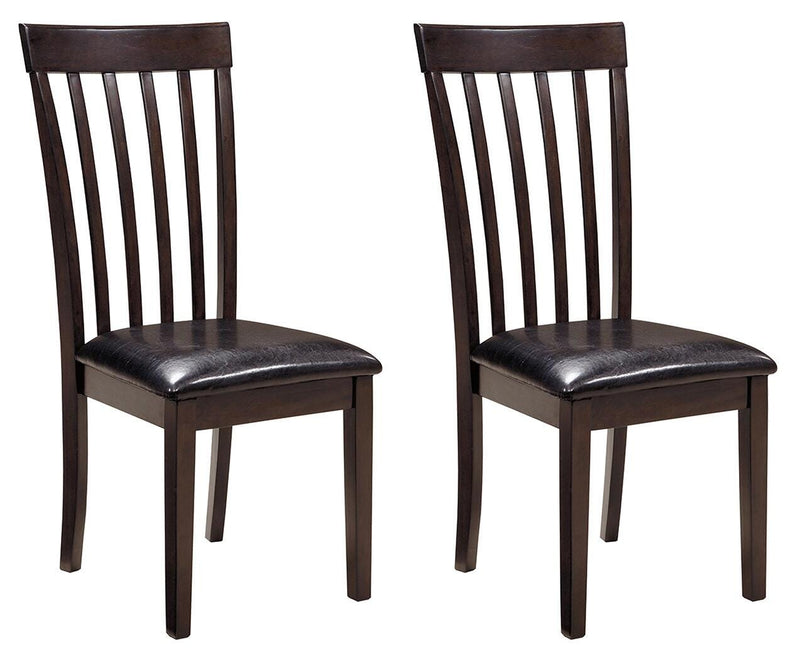 Ashley Furniture Hammis dining chair set featuring four upholstered chairs with wooden legs and a contemporary design.