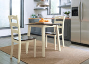 Ashley Furniture Woodanville dining room set with a wooden table and matching chairs, designed for elegant dining spaces.