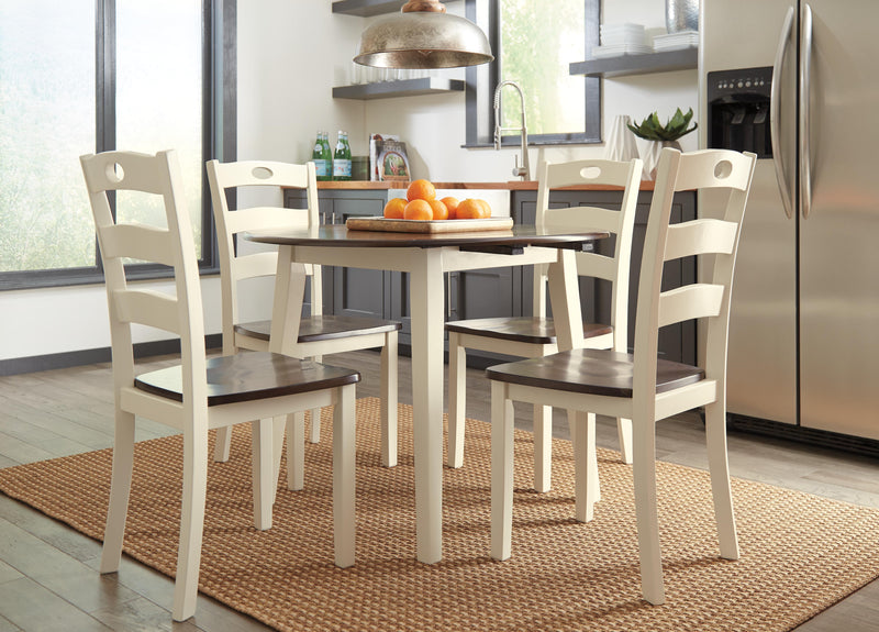 Ashley Furniture Woodanville dining room set with a wooden table and matching chairs, stylish and sturdy for family meals