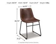 Ashley Furniture Centiar dining chair with wooden legs and upholstered seat, modern design for dining room decor.