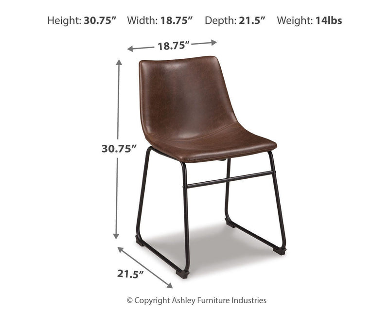 Ashley Furniture Centiar dining chair with wooden legs and upholstered seat, modern design for dining room decor.