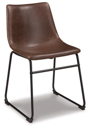 Ashley Furniture Centiar dining chair with upholstered seat and wooden legs, shown in a stylish, modern design.