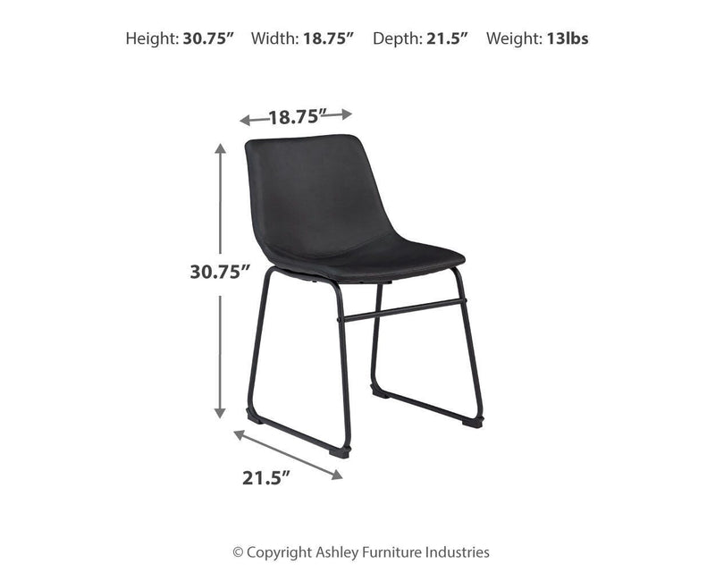 Ashley Furniture Centiar dining chair with upholstered seat and wooden legs, modern design for kitchen or dining room decor