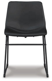 Ashley Furniture Centiar dining chair with wooden legs and upholstered seat, shown from a front head-on view.