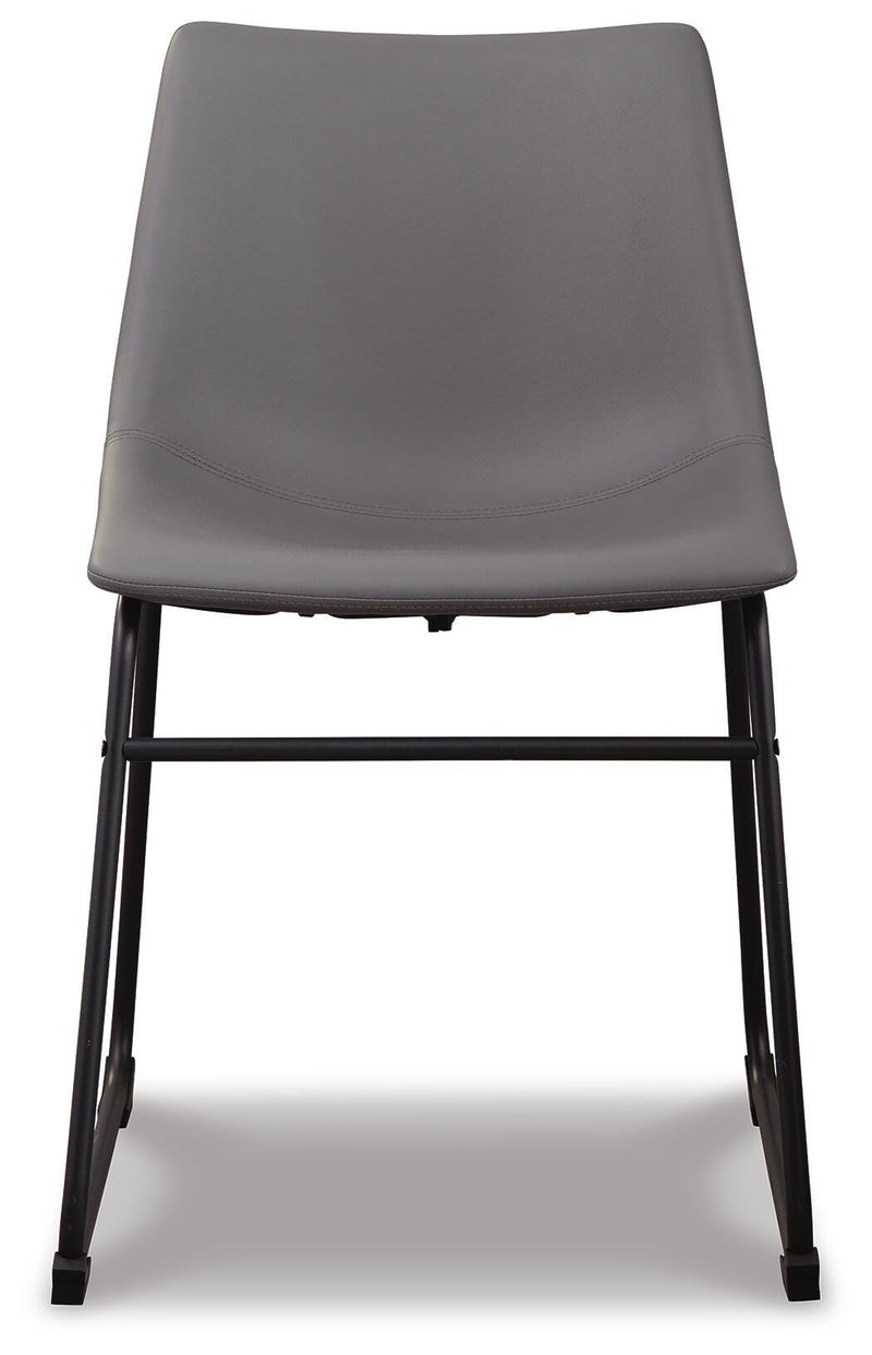 Ashley Furniture Centiar dining chair with upholstered seat and backrest, featuring a sleek wood frame and modern design.