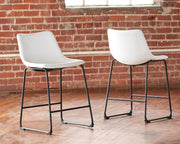 Ashley Furniture Centiar counter height bar stool with wooden legs and cushioned seat, ideal for breakfast bars and kitchen islands.