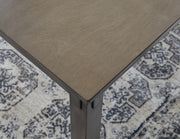 Ashley Furniture Bridson counter height dining table with matching bar stools, set of 5, featuring a modern wood finish and sleek design.