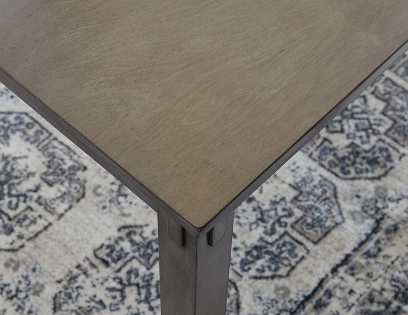 Ashley Furniture Bridson counter height dining table with matching bar stools, set of 5, featuring a modern wood finish and sleek design.