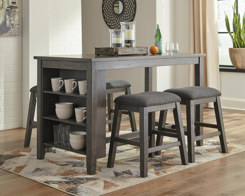 Ashley Furniture Caitbrook counter height dining table with wooden finish and sturdy legs, ideal for casual dining spaces.