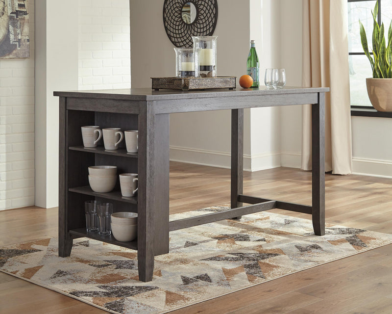 Ashley Furniture Caitbrook counter height dining table with a wooden finish and sturdy legs, ideal for casual dining spaces.