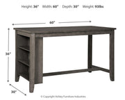Ashley Furniture Caitbrook counter height dining table with a dark wood finish and sturdy rectangular tabletop.