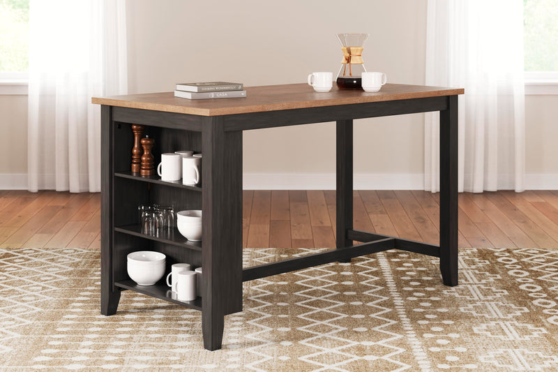 Ashley Furniture Gesthaven counter height dining table with wood finish and sturdy legs, ideal for casual dining spaces.