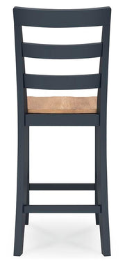 Ashley Furniture Gesthaven counter height barstool with upholstered seat and backrest, featuring a wooden frame and modern design.
