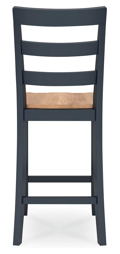 Ashley Furniture Gesthaven counter height barstool with upholstered seat and backrest, featuring a wooden frame and modern design.