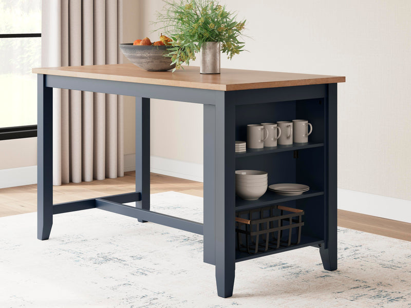 Ashley Furniture Gesthaven counter height dining table with a wooden finish, showcasing a sturdy, stylish design perfect for casual dining.
