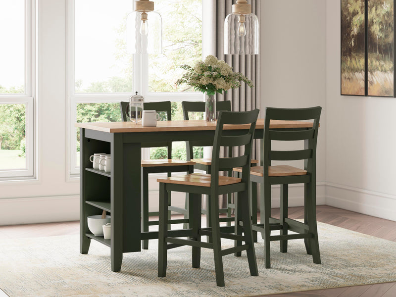 Ashley Furniture Gesthaven counter height dining table with sturdy wooden surface and modern design, shown in natural wood finish.