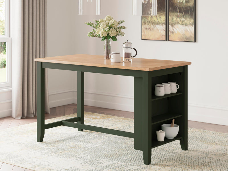 Ashley Furniture Gesthaven counter height dining table with a wooden finish and sturdy legs, ideal for modern kitchen or dining space.