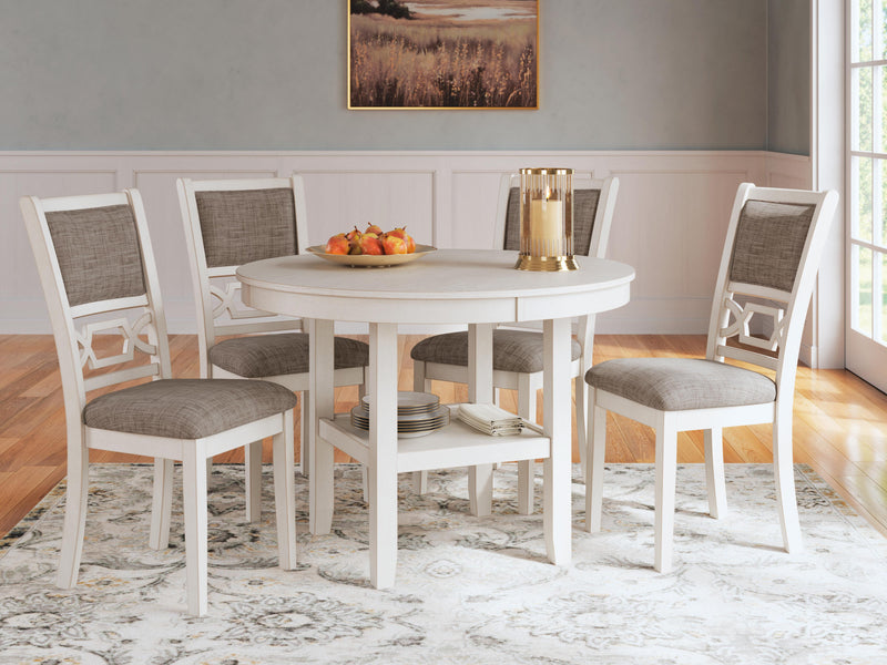 Ashley Furniture Erinberg dining table with four matching chairs, modern wood design for stylish dining spaces