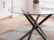Close-up of the Ashley Furniture Pharwynn dining table showing its detailed wood grain and elegant design.