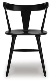 Ashley Furniture Gretlynn dining room set with a wooden table and matching chairs, shown from a head-on view.