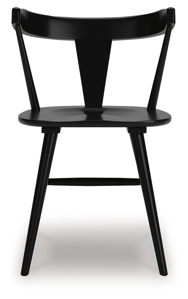 Ashley Furniture Gretlynn dining room set with a wooden table and matching chairs, shown from a head-on view.
